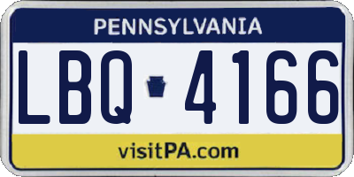 PA license plate LBQ4166