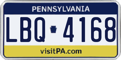 PA license plate LBQ4168