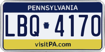 PA license plate LBQ4170