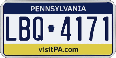 PA license plate LBQ4171