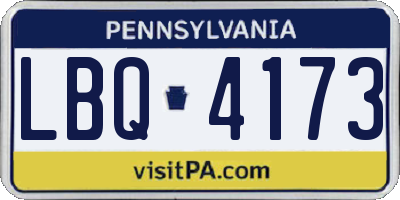 PA license plate LBQ4173