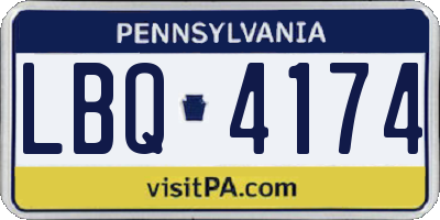 PA license plate LBQ4174