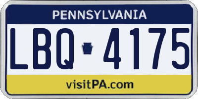 PA license plate LBQ4175