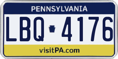 PA license plate LBQ4176