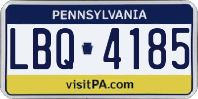 PA license plate LBQ4185