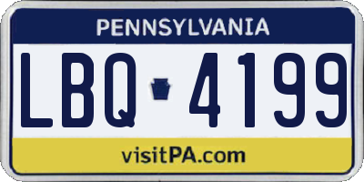 PA license plate LBQ4199