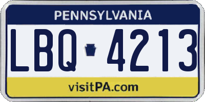 PA license plate LBQ4213
