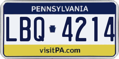 PA license plate LBQ4214