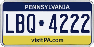 PA license plate LBQ4222