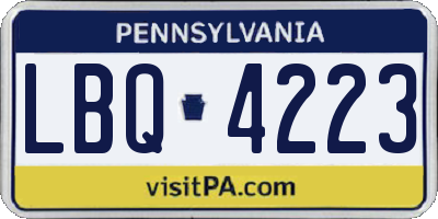 PA license plate LBQ4223