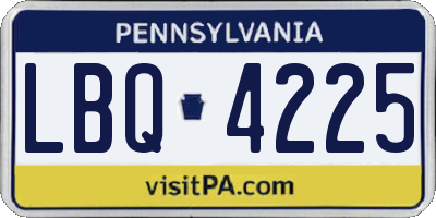 PA license plate LBQ4225