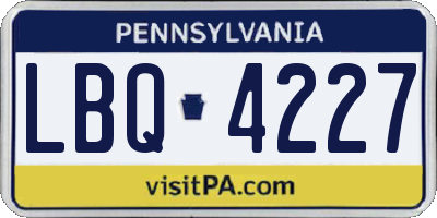 PA license plate LBQ4227