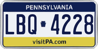 PA license plate LBQ4228