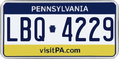 PA license plate LBQ4229