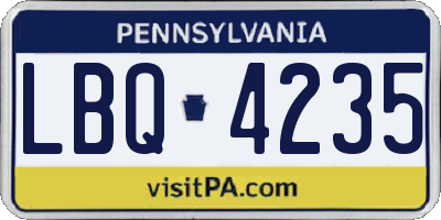 PA license plate LBQ4235