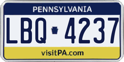 PA license plate LBQ4237