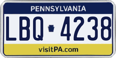 PA license plate LBQ4238