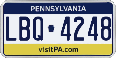 PA license plate LBQ4248