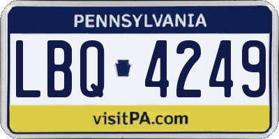 PA license plate LBQ4249