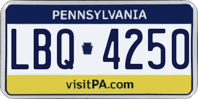 PA license plate LBQ4250