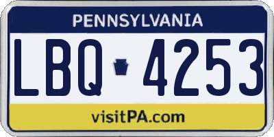 PA license plate LBQ4253