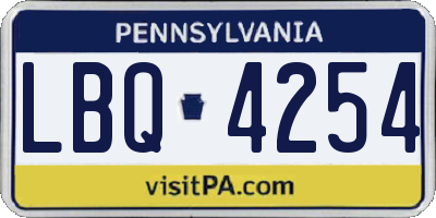 PA license plate LBQ4254
