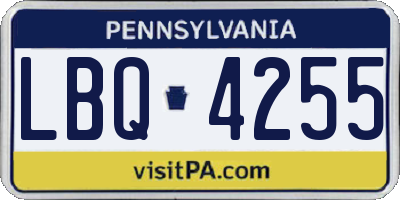 PA license plate LBQ4255