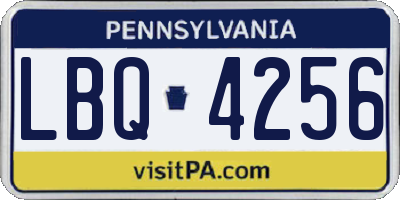 PA license plate LBQ4256