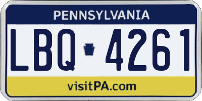 PA license plate LBQ4261