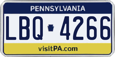 PA license plate LBQ4266
