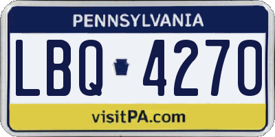 PA license plate LBQ4270