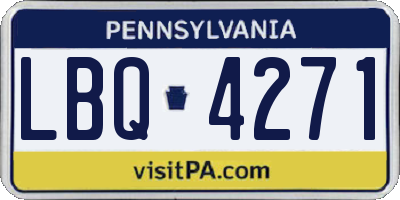 PA license plate LBQ4271