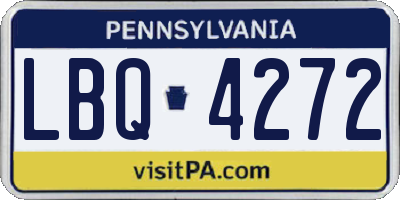 PA license plate LBQ4272