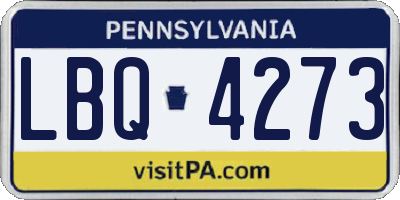 PA license plate LBQ4273