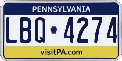 PA license plate LBQ4274