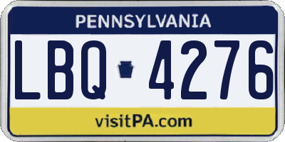PA license plate LBQ4276