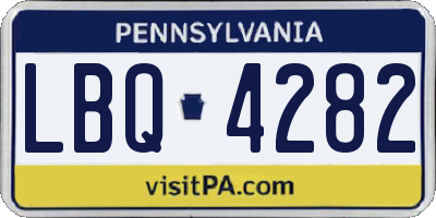 PA license plate LBQ4282