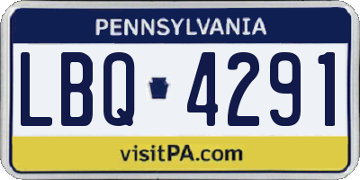 PA license plate LBQ4291