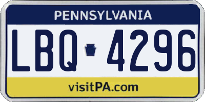 PA license plate LBQ4296