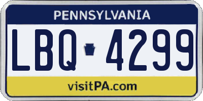 PA license plate LBQ4299