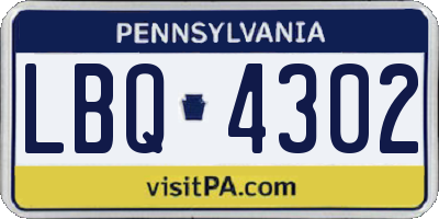PA license plate LBQ4302