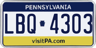 PA license plate LBQ4303