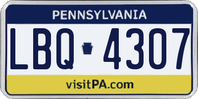 PA license plate LBQ4307