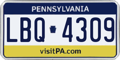 PA license plate LBQ4309