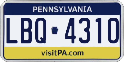 PA license plate LBQ4310