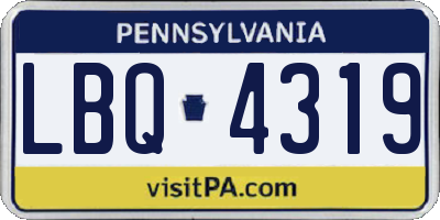 PA license plate LBQ4319