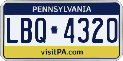 PA license plate LBQ4320