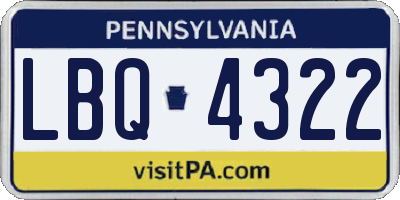 PA license plate LBQ4322