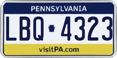 PA license plate LBQ4323