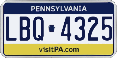 PA license plate LBQ4325